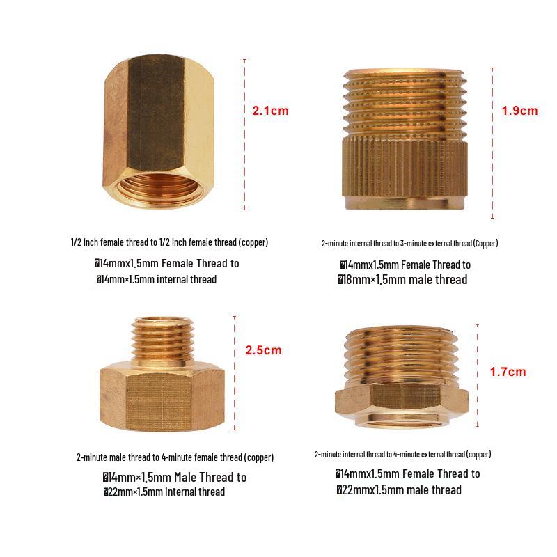 All-Copper Thickened Reducing Joints: Conversion Threads from 1-inch To 6-inch.
