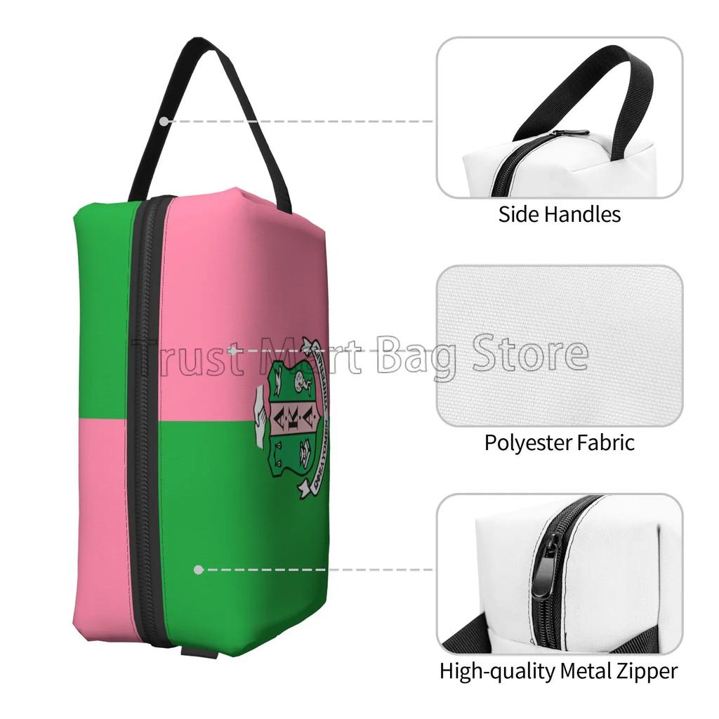 Sorority Print Storage Bag Women Portable Large Capacity Toiletry Bag Cosmetic Cases for Travel Storage and Everyday Use