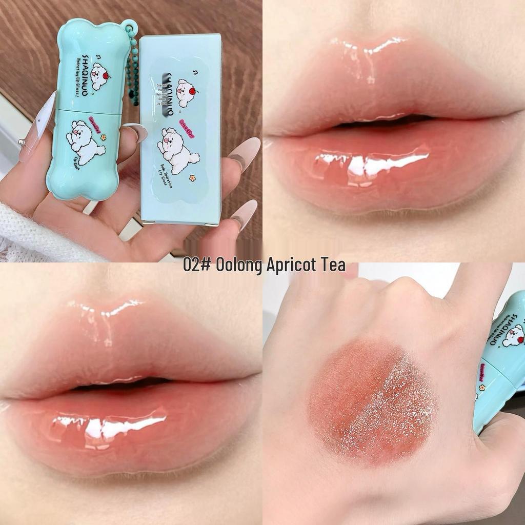 SHAQINUO Moisturizing Glossy Lip Glaze – Hydrating, Clear, Watery Mirror Finish for a Natural Look.