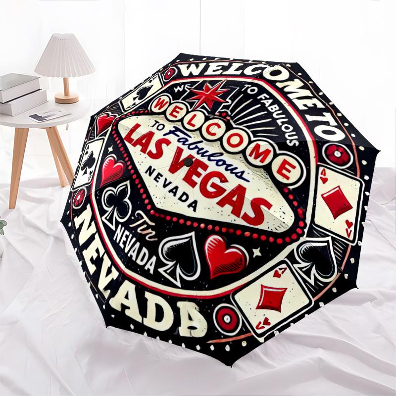 Open/Close Portable Umbrella with 8-Rib Frame & Folding Canopy - Durable Iron Ribs,Compact Travel Umbrella Suitable for All- Use,Casual/Cute