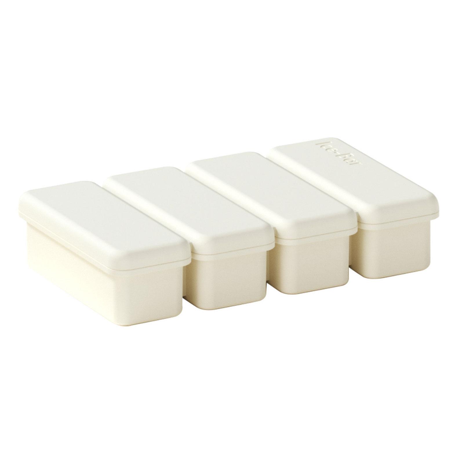 

4Grid Big Ice Tray Mold Box Large Food Grade Silicone Ice Cube Square Tray Mold Diy Bar Pub Wine Ice Maker Model Container M білий