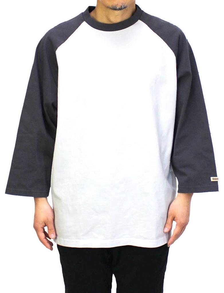 Big Sleeve Raglan USA and [Good Wear] 7/8 T-Shirt, Color, Cotton, Men's Women's (L, Charcoal)