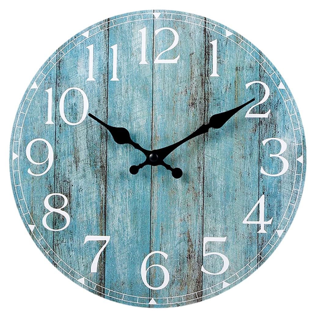 Wall Clock Kit Wooden Hanging Clock 10inch Silent Non-Ticking Clock Decor Retro Round Battery Operated Hanging Clock For Home
