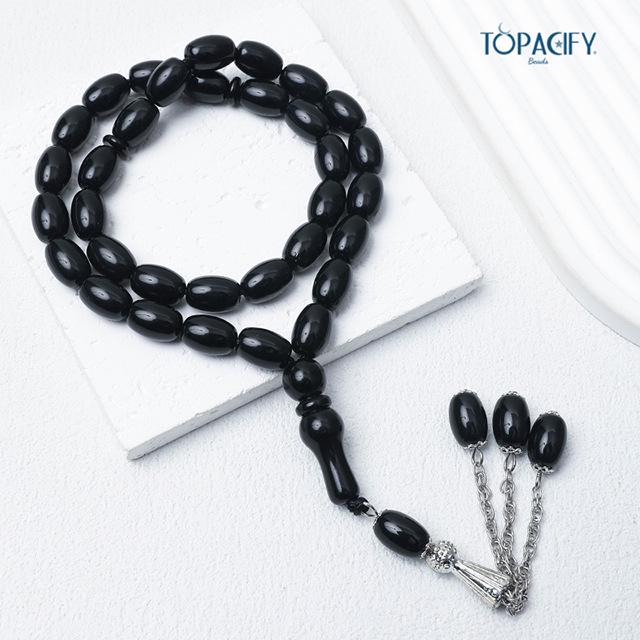 33-Bead Muslim Prayer Rosary Bracelet with Alloy Pendant