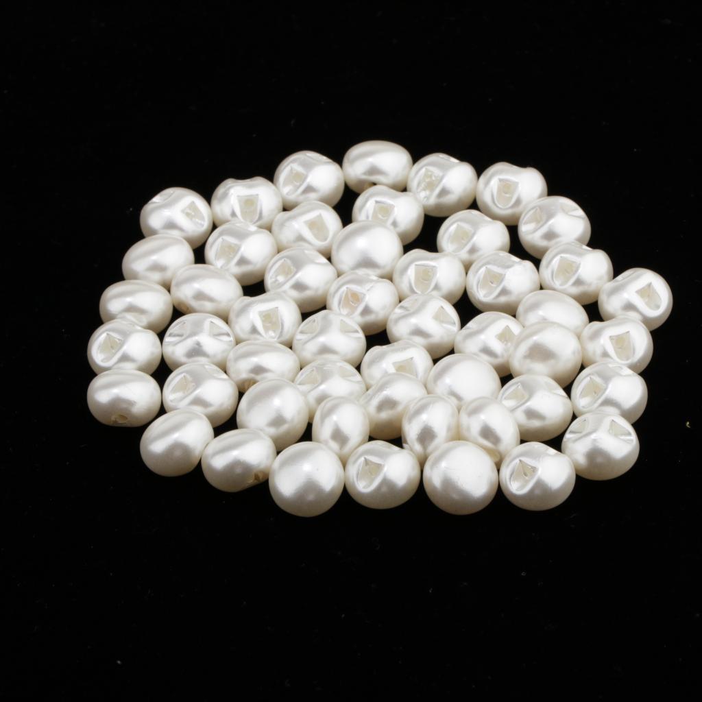 Vita Pärlskankknappar 10mm 11mm DIY Klädsömnads Knappar för Handgjorda Kläder Smycken Scrapbooking