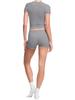 European & American Women's Slim Fit Short-Sleeve Round Neck T-Shirt Casual Set for Hot Girls