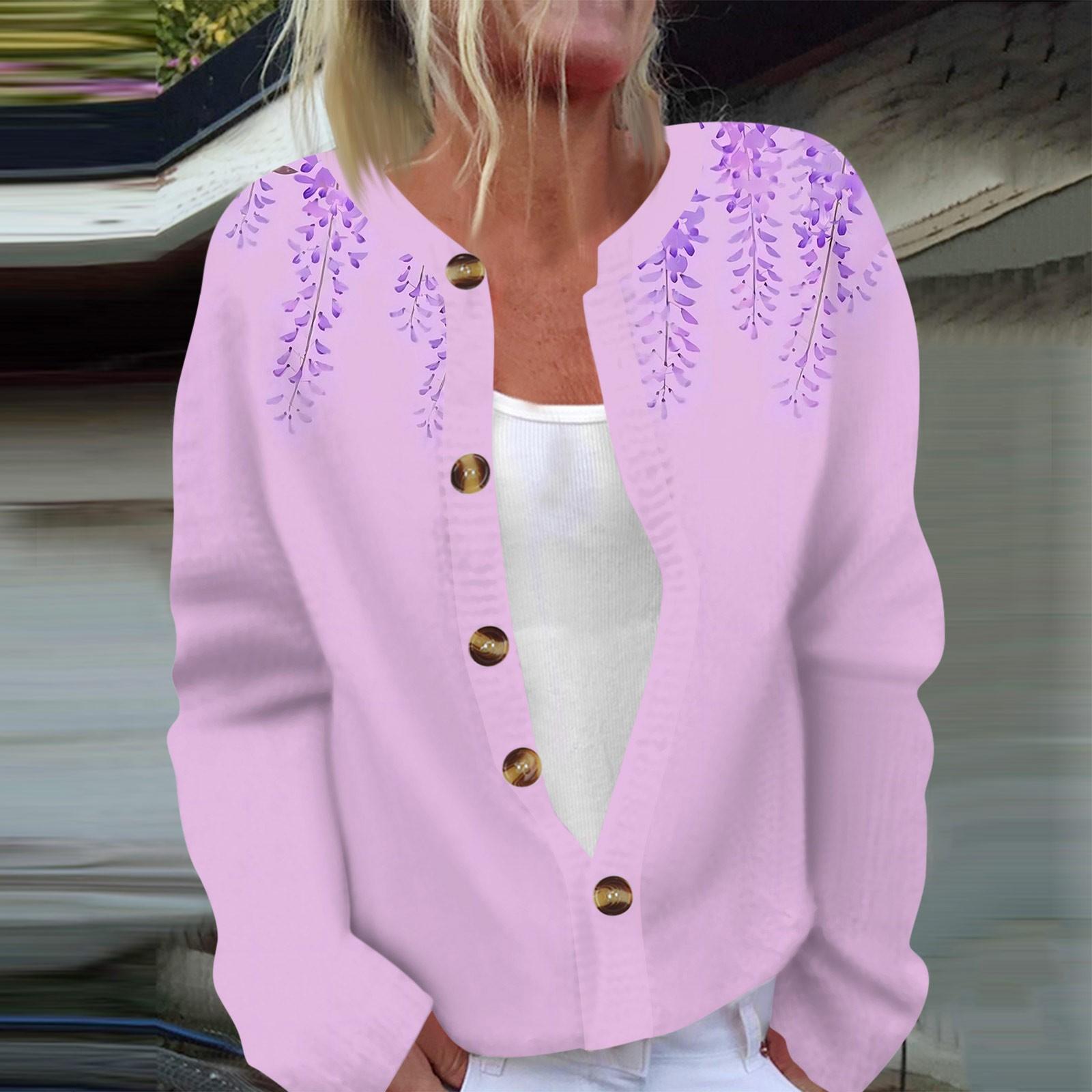 

Женская мода с длинным рукавом, рождественский принт «Снеговик-снежинка», куртка, кардиган XL фиолетовый