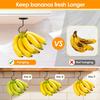Self Adhesive Banana Hook Under Cabinet Foldable Banana Hanger Black Metal Under Counter Banana Hook to Keep Bananas Fresh Banana Holder for Kitchen