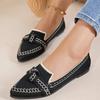 2026 New Imported Women's Casual Shoes Plus Size Pointed Toe Knitted Flat Bottom Breathable Shoes