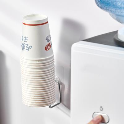 Wall Mounted Stainless Steel Disposable Cup Holder For Water Dispenser Punch Free Paper Cup Storage Rack Kitchen Organizer