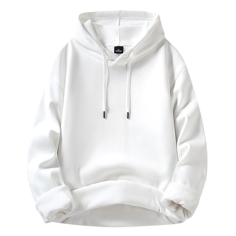Fashion Sweater Men's New Spring, Autumn and Winter Solid-colour Padded and Thickened Hoodie Tide Couple Round Neck Jacket Tops