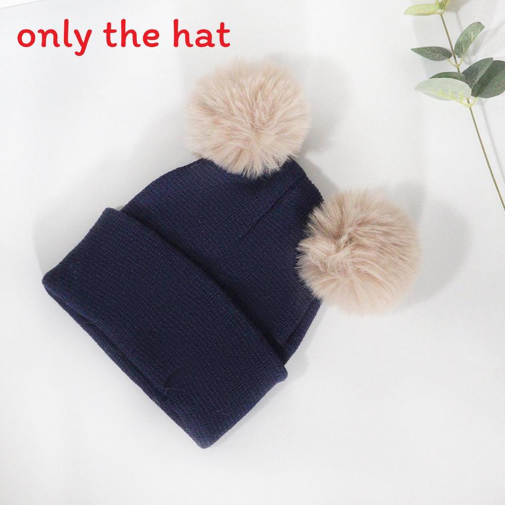 

Pure Acrylic Knit Cap With Plush Ball Decoration For Casual Outdoor Wear Темно-синій