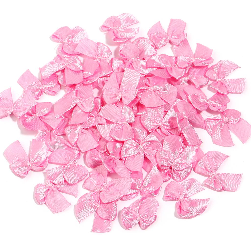 100 Stück/Los Polyester Satinband Schleifen Bunte Kleine Schleifen Für DIY Handnähen Kleidung Weihnachtsfeier Dekoration Zubehör