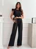 Pendler-Jumpsuit mit hoher Taille und Taillenband