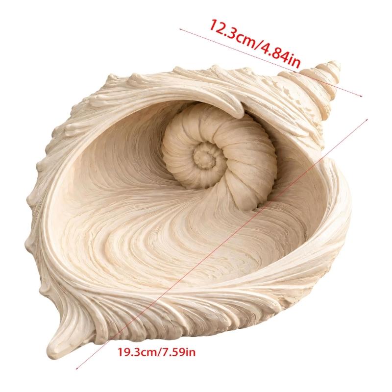 Conch Shape Jewelry Tray Trinkets Dish Trinkets Plate with Raised Ridges and Rolled Folds for Jewelry, Hair Accessories, Dresser Storage, or Bedroom