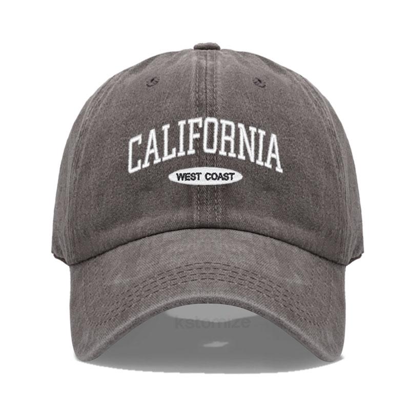 California West Coast Embroidered Baseball Cap for Women Men Fashion Adjustable Soft Cotton Dad Hat Unisex Classic Golf Caps