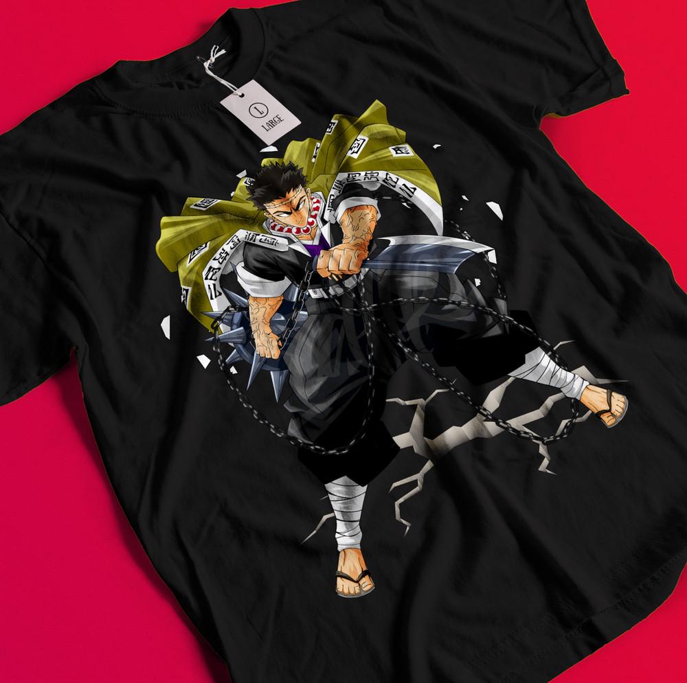 

Футболка Истребитель демонов Каменный Хасира Футболка Гёмэй Химедзима Футболка Мудзан Тандзиро BB746 3XL