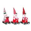 Christmas Desktop Ornament Featuring Santa Claus Sleigh with Persent Bag Doll for Window Decoration Seasonal Holiday Decor