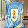 Uruguay Football Printed Flannel Blanket Skin Friendly Warm Decorative Throw for Indoor Couch Bed Daily Use