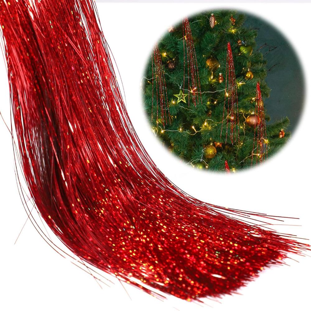 3000 Strands Icicles Iridescent Tinsel Foil Fringe Garland For Christmas Xmas Tree Decorations Party Supplies Holiday Home Decor