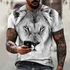 Animal World Lion Summer Men's T-shirt, 3D Printed Harajuku Street Casual and Comfortable