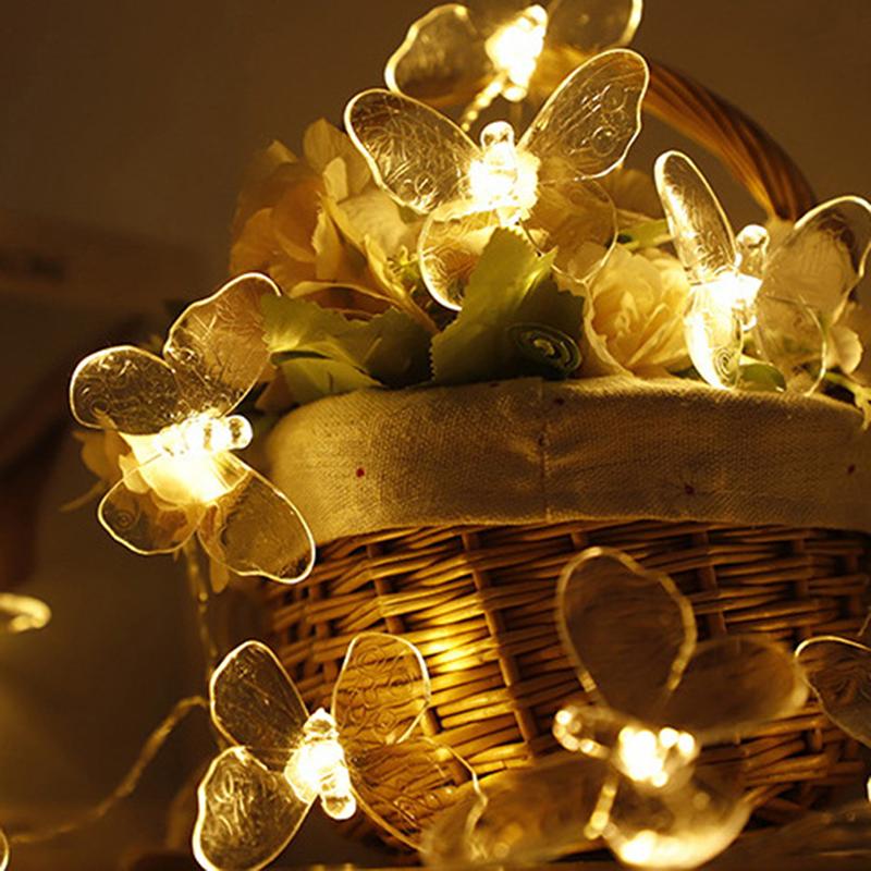 Butterfly Led Fairy String Lights Battery Wedding Christmas Decor Curtain Lights