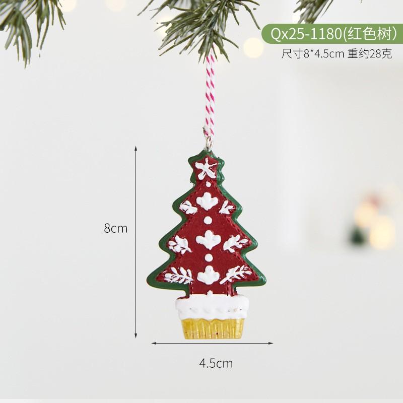 Christmas Decorations Set Resin Hanging Ornaments Candy Cane Tree Sock Snow Cone House Wreath Hotel Mall Party