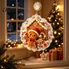 Holiday Celebration Ornament Christmas Suction Cup Window Light, Santa Claus Xmas Tree Reusable Lamp Snowman Glass Ornament, Party Acrylic Hanging