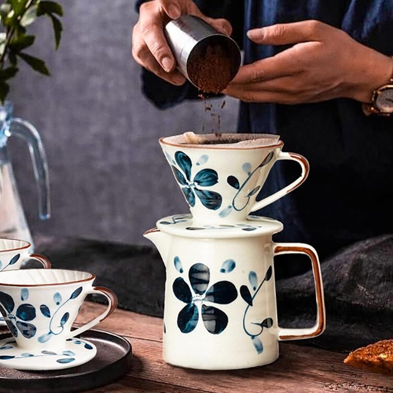 Elegancki Ceramiczny Drip do Kawy z Kontrolą Przepływu Odporny na Ciepło Lejek do Ręcznego Parzenia