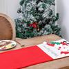 Runner de masă de Crăciun Față de masă de Crăciun Brodată cu Moș Crăciun Decorațiune Xmas Placemat pentru Masă de Intrare și
