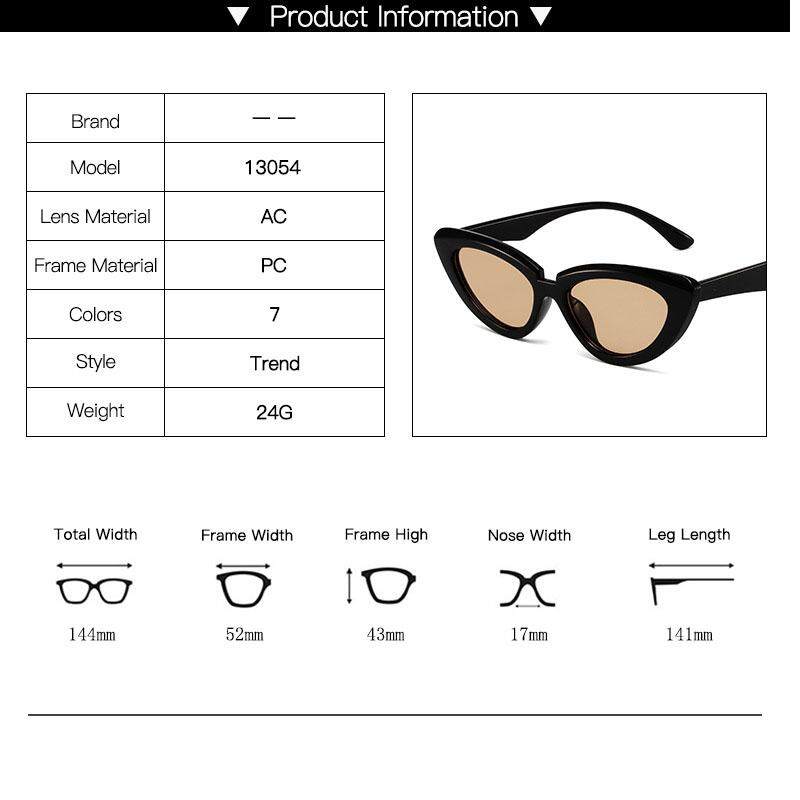 Óculos de sol vintage estilo olho de gato, armação pequena, retrô, sem polarização, fashion, moderno, personalidade, streetwear