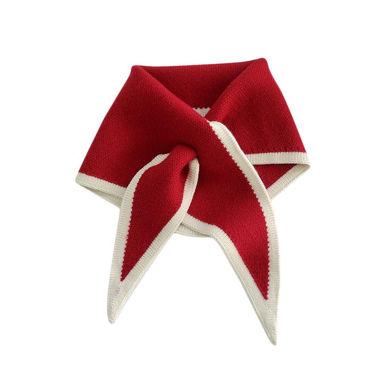 One Size Autumn Winter Knitted Scarfs Women Neck Cover Fashion Sweet Mini Triangle Scarf Warm Windproof Portable Small Collar