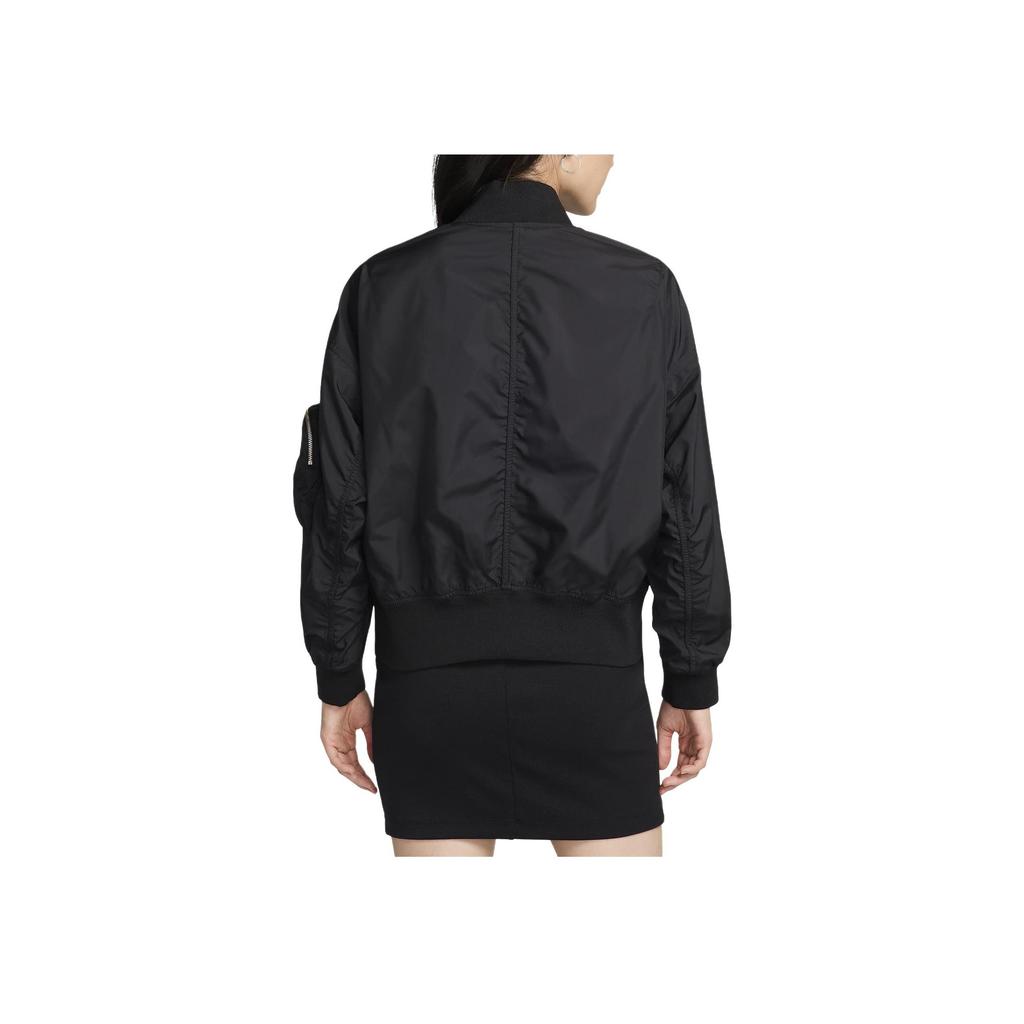 Nike Baseball Collar Zipper Design Pilot Long Sleeve Jacket Women Jacket Black FN2840-010