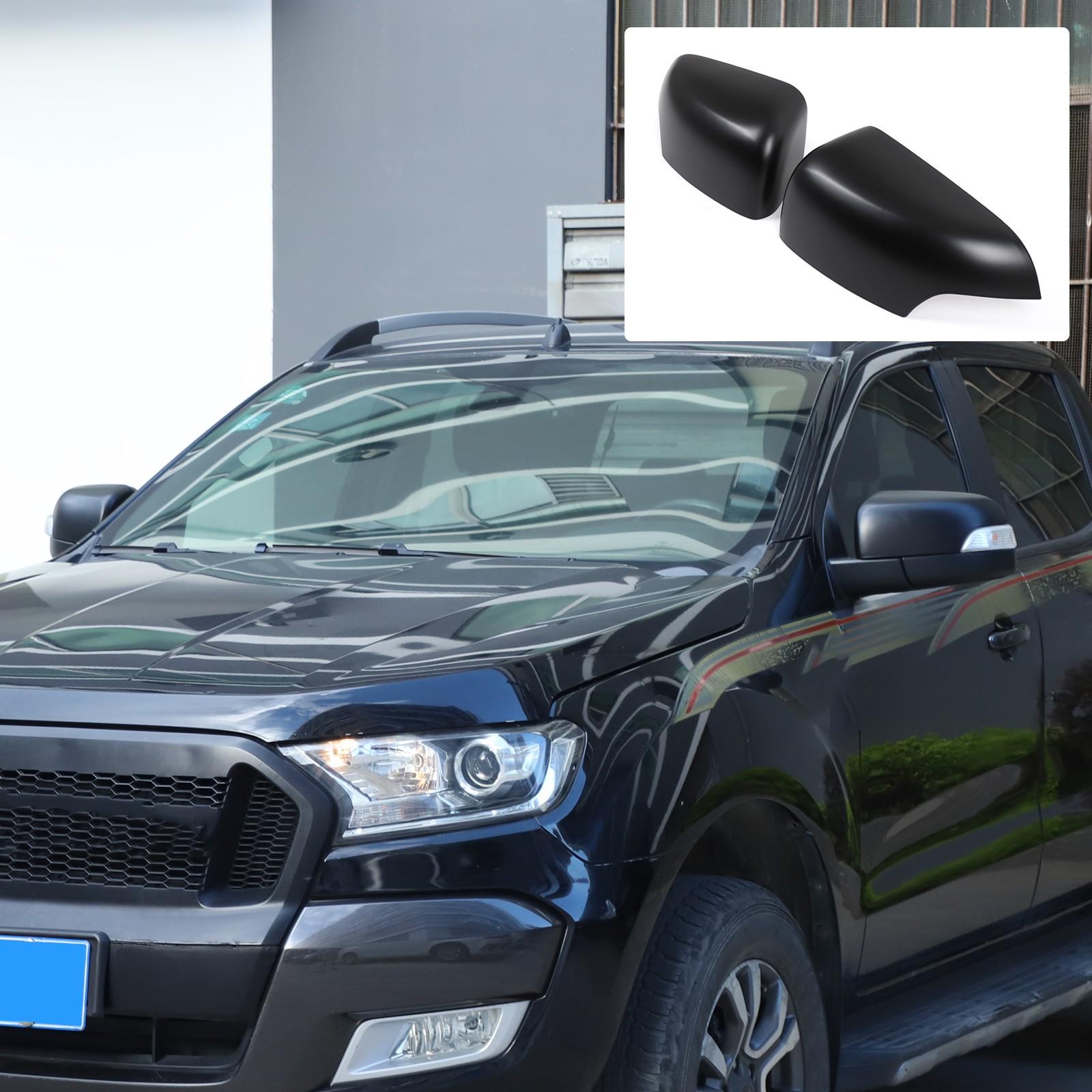 ABS Matte Black Outer Rearview Mirror Cover Trim For Ford Ranger T6 T7 2012-