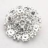 Elegant Rhinestone Flower Brooch Pin for Bridal Bouquet or Clothing Accessory