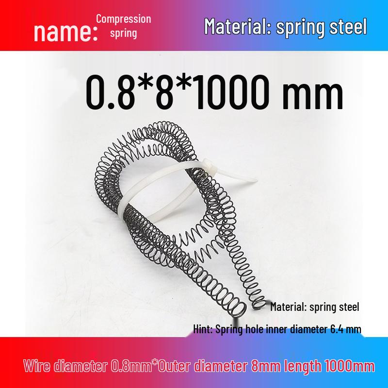 Spring Wire: 1m Long, Soft Pressure, Manganese Steel, 0.3-4.5mm Diameter, Yellow Compression Return.