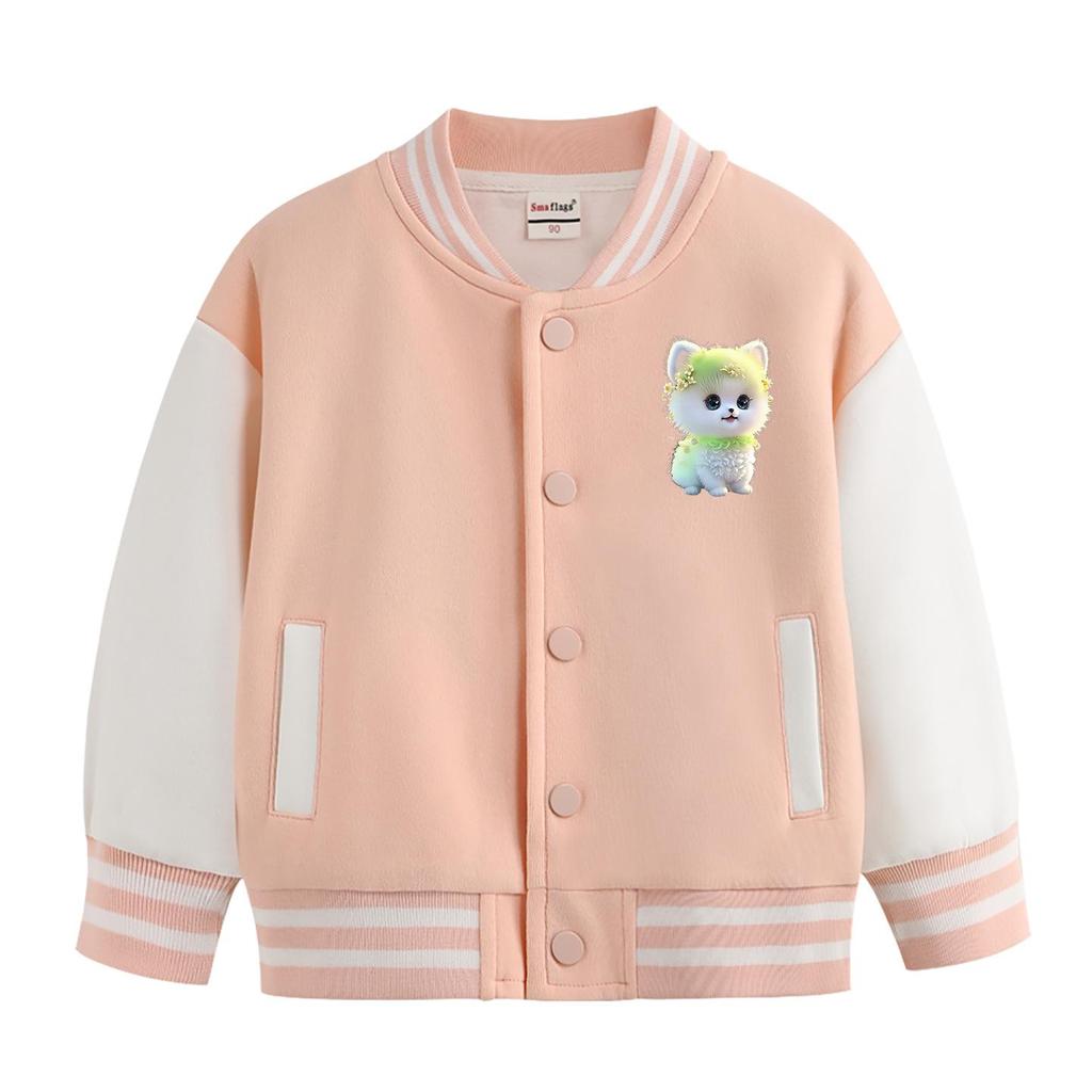 Girls’ Fashionable Baseball Jacket – Spring/Autumn Style