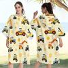 Construction Vehicle Hooded Towel Single Sided Print Soft Microfiber Absorbent Beach Towel For Pool Beach Bath Time Playful Gift