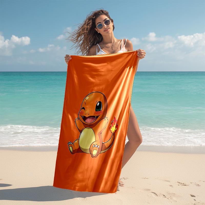 proof beach towel with Pokémon pattern - soft,absorbent,quick-drying,machine washable - perfect for swimming,camping,bathing