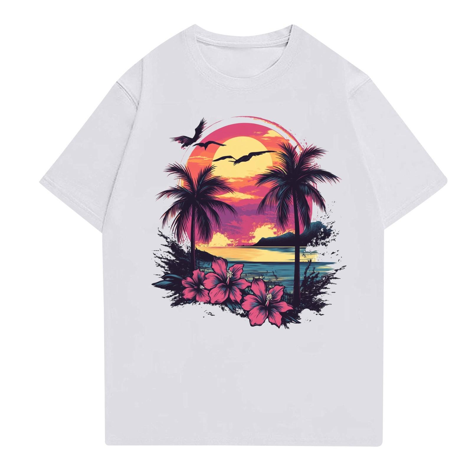 

Жіноча повсякденна футболка з круглим вирізом і короткими рукавами XL білий