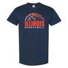 Illinois Fighting Illini Basketball Shadow T Shirt - Navy