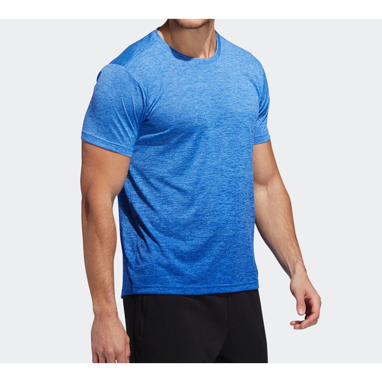 adidas T Shirts Men's Natural Blue Crew Neck Moderate Straight Fit EC1088