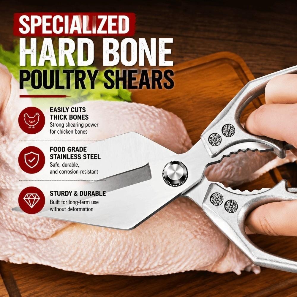 Heavy Duty Poultry Shears Ultra Sharp Meat Cutter Scissors Boning Scissors  For Kitchen