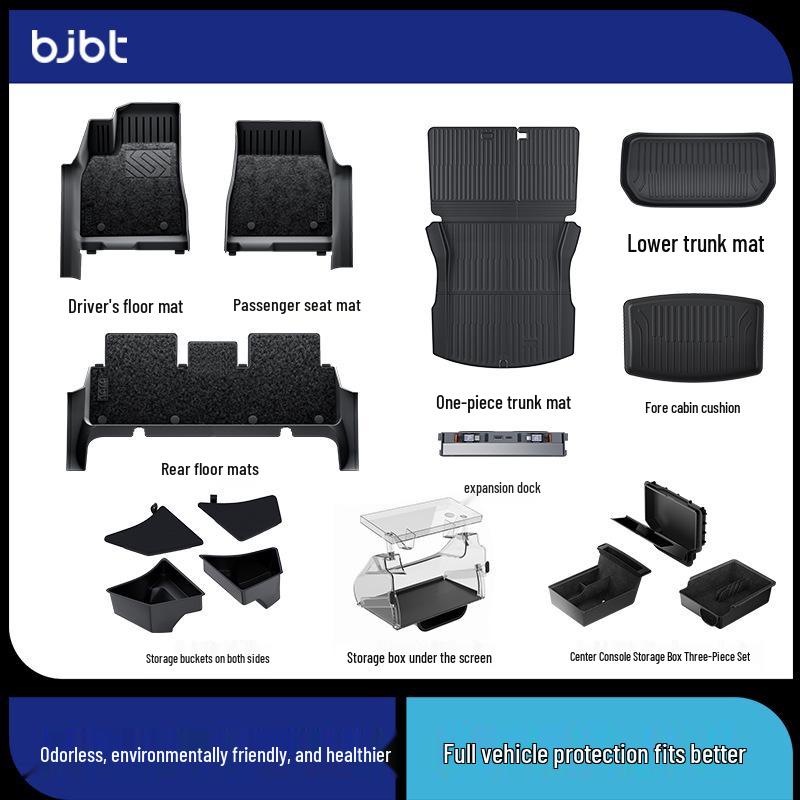 BJBT Full Coverage Non-Slip Floor Mats for Tesla Model Y 2023, TPE Injection Molded