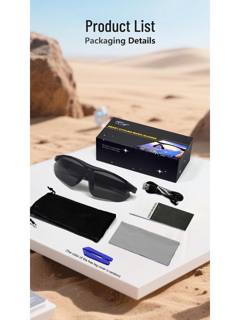 QY-pro03 Bluetooth Cycling Glasses: Outdoor Sports Smart Glasses with Anti-UV Protection and Music/Call Features