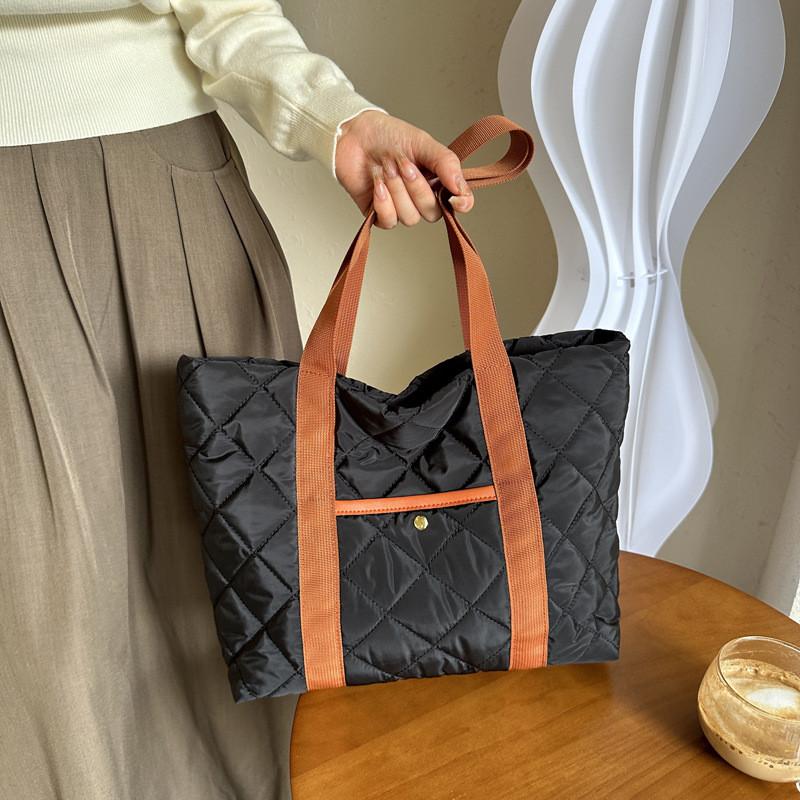 Urban Minimalist Fashionable Large Tote Bag For Women In Trendy Plaid Design Multiple Colors Available