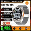 Outdoor GPS Sports Smart Watch Men Built in GPS Compass 5ATM Waterproof Bluetooth Call HD AMOLED Screen Fitness Smartwatch