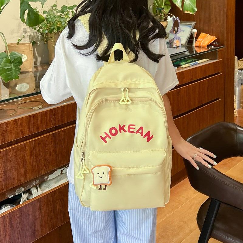 Japanese ins new high-value backpack size student light junior high school students go out leisure small backpack