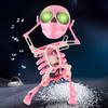 Yousheng Kinder Aufziehbares Tanzendes Skelett Spielzeug mit LED-Licht Halloween Elektrisches 3D Schwingendes Gelenkskelett Federwerk Spielzeug Schreibtischdekoration
