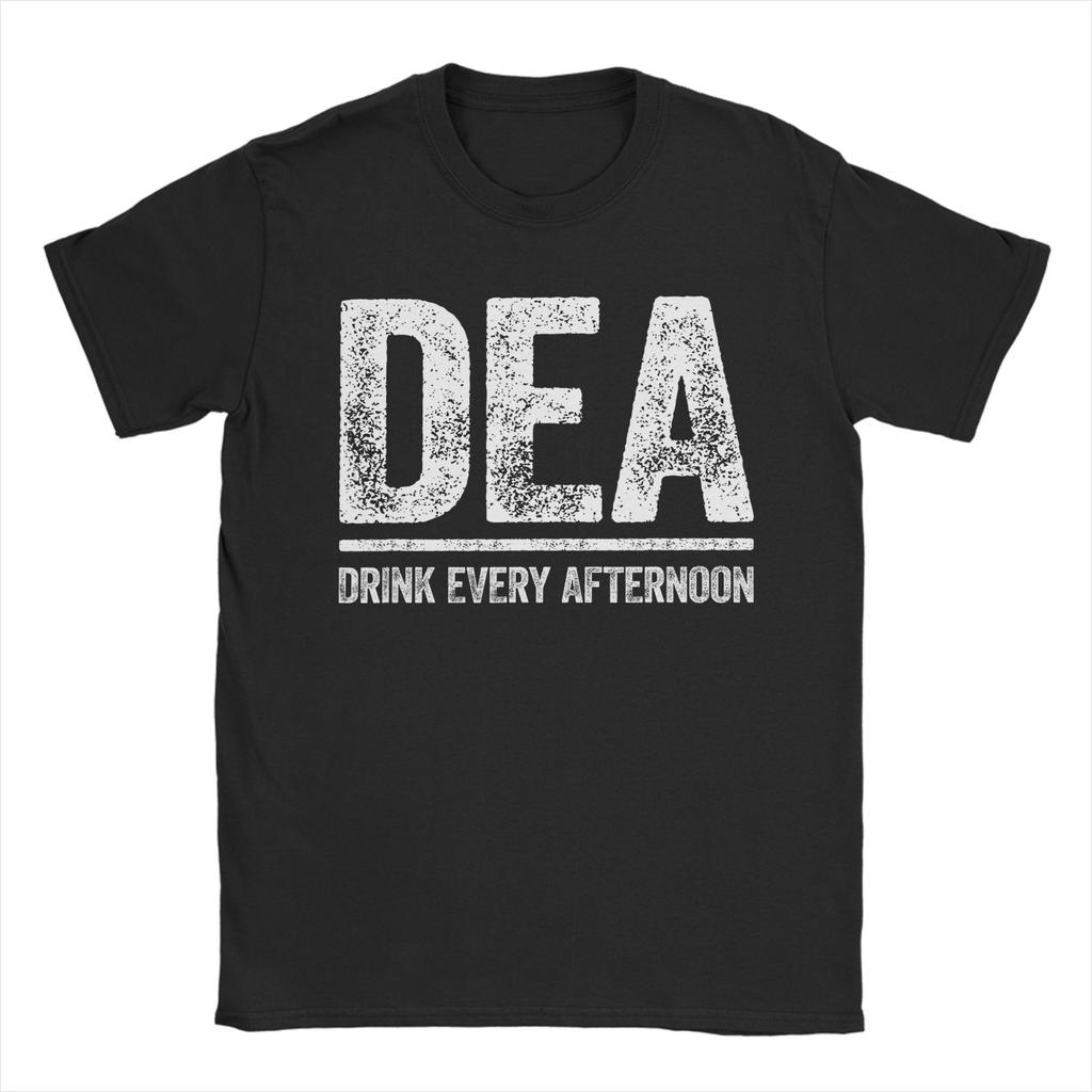 DEA Drink Every Afternoon Cocktail T Shirt Pure Cotton Clothes Vintage Short Sleeve Round Neck Tee Shirt Plus Size TShirts